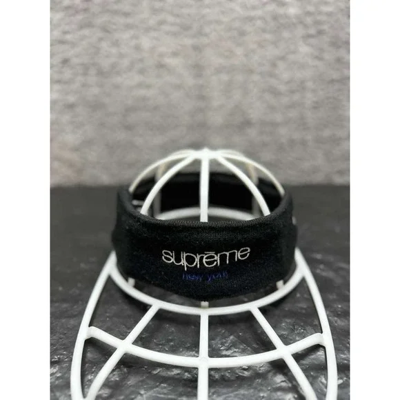 Supreme x New Era Mens Classic Embroidered Logo Acrylic Headband Black - Picture 1 of 7